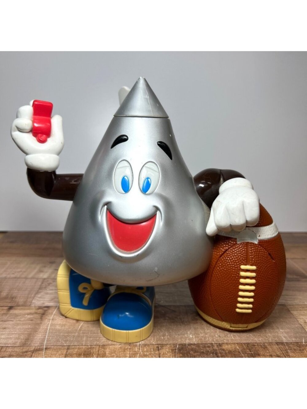 Hersheys Football Coach Talking Candy Dispenser Silver Plastic Retro Collectible